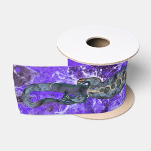Hübsch BALI LIZARD Design blue + Ihre Ideen Satinband