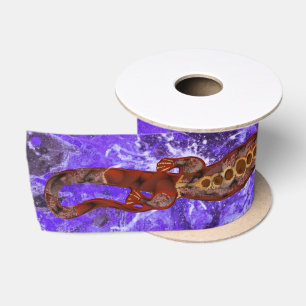 Hübsch BALI LIZARD Design rot + Ihre Ideen Satinband