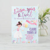 Hübsch Ballerina Geburtstagsfeier Einladung (Stehend Vorderseite)