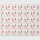 Hübsch Ballerina Personalisiert Weihnachten Geschenkpapier (Flach)