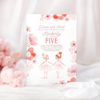 Hübsch Ballerinas Ballett Blumengeburt Party Einladung