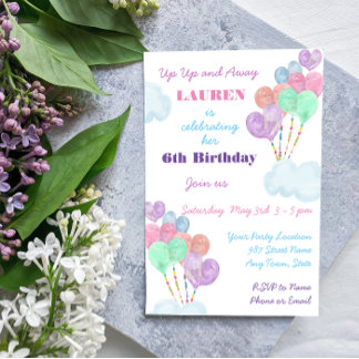 Hübsch Balloon Einladung zum Geburtstag