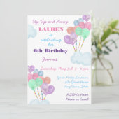 Hübsch Balloon Einladung zum Geburtstag (Stehend Vorderseite)