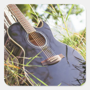 Hübsch Bass Guitar Quadratischer Aufkleber