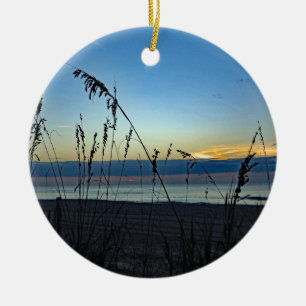 Hübsch Beach Grass Sunrise Foto Keramik Ornament