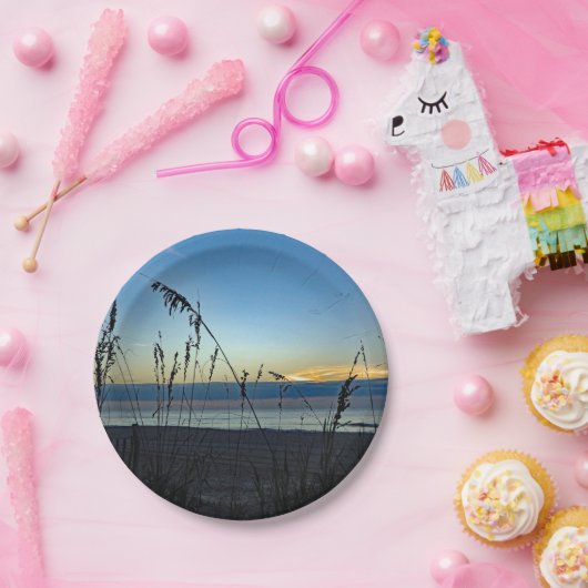 Hübsch Beach Grass Sunrise Foto Pappteller (Party)