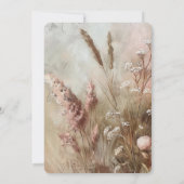 Hübsch Beige Blush Boho Blumenhochzeit Einladung (Rückseite)