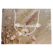 Hübsch Beige Blush Boho Brautparty Große Geschenktüte (Vorderseite)