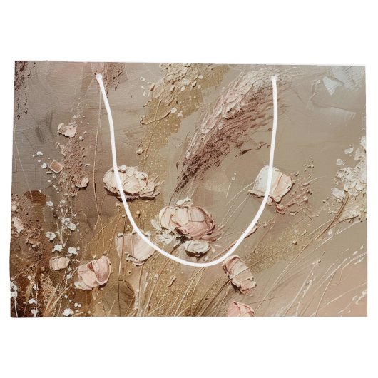 Hübsch Beige Blush Boho Brautparty Große Geschenktüte (Rückseite)