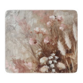 Hübsch Beige Blush Pink Boho Floral Schneidebrett (Vorderseite)