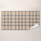Hübsch Beige Kariert Tartan Badehandtuch (Badehandtuch)