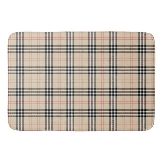 Hübsch Beige Kariert Tartan Badematte