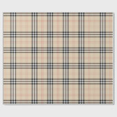 Hübsch Beige Kariert Tartan Geschenkpapier (Flach)
