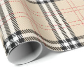 Hübsch Beige Kariert Tartan Geschenkpapier (Rolleneckpunkt)