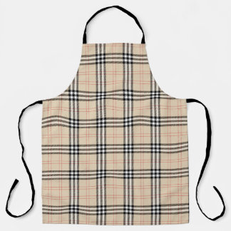 Hübsch Beige Kariert Tartan Schürze