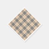 Hübsch Beige Kariert Tartan Serviette (Ecke)