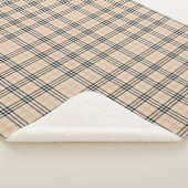 Hübsch Beige Kariert Tartan Sherpadecke (3/4)