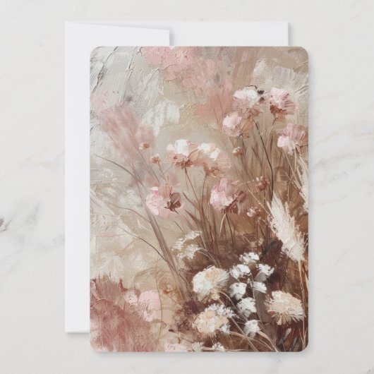 Hübsch Beige Rosa Rosa Boho Brautparty Einladung (Rückseite)