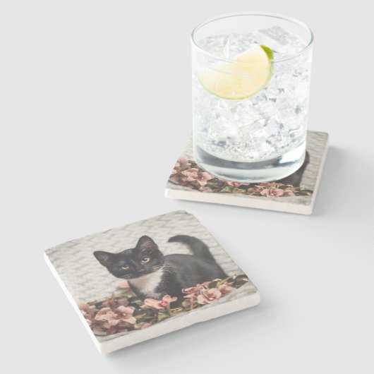 Hübsch-Bella-Rose Steinuntersetzer (Seitenansicht)