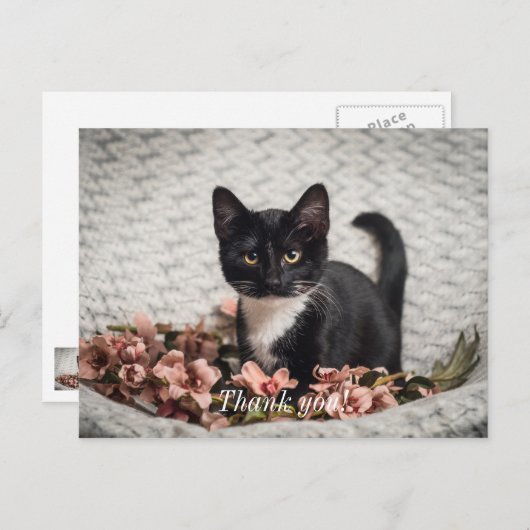 Hübsch Bella Rose Vielen Dank Postcard Postkarte (Vorne/Hinten)