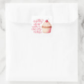 Hübsch Bitte mit einer Kirsche oben Quadratischer Aufkleber (Tasche)