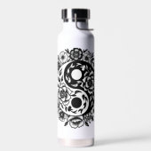 Hübsch Black and White Floral Yang Yang Trinkflasche (Links)