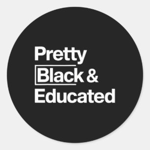 Hübsch Black Educated Black History Month Girl Afr Runder Aufkleber