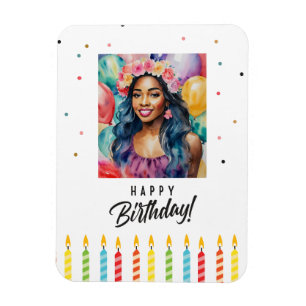 Hübsch Black Woman Happy Birthday Multicolor Magnet