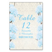 Hübsch blass blühende Blume Blüte Hochzeit Tischnummer (Rückseite)