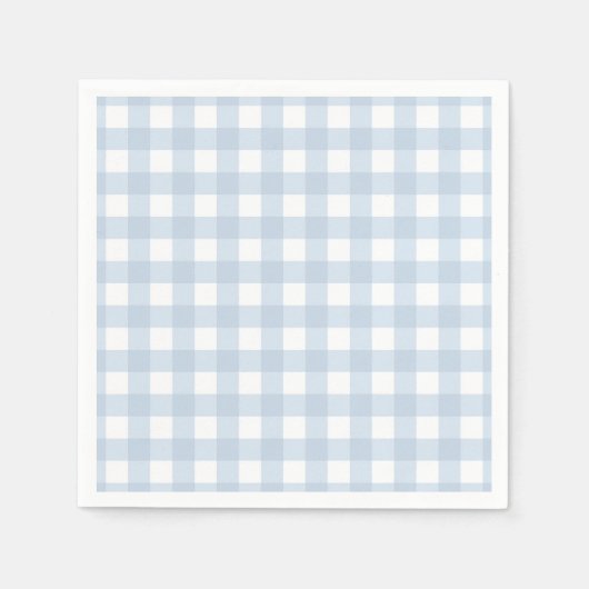 Hübsch Blass Denim Blue Gingham Prüfmuster Serviette (Vorderseite)