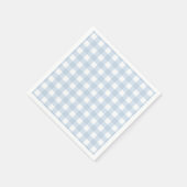 Hübsch Blass Denim Blue Gingham Prüfmuster Serviette (Ecke)
