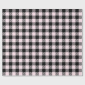 Hübsch, blassrosa und schwarz Büffel Kariert Geschenkpapier (Flach)
