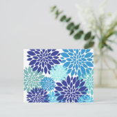 Hübsch Blau Aquamarin Türkische Blume Blumenstrauß Postkarte (Stehend Vorderseite)