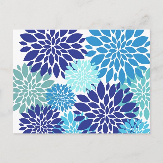Hübsch Blau Aquamarin Türkische Blume Blumenstrauß Postkarte (Vorderseite)