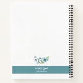 Hübsch blau/grün Blütenfarbe Personalisiert Notizblock (Rückseite)