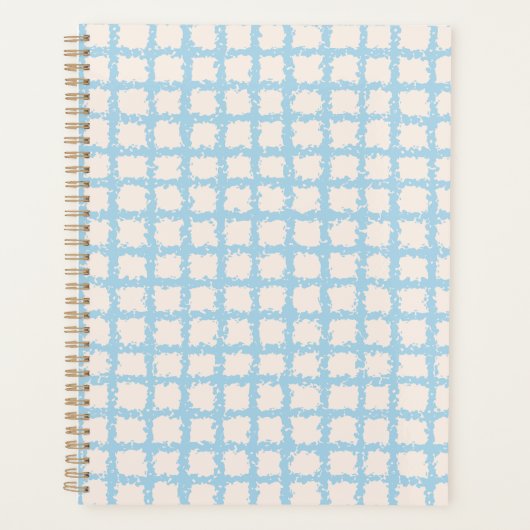 Hübsch Blau Kariert cremefarben Planer (Vorderseite)