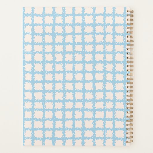 Hübsch Blau Kariert cremefarben Planer (Rückseite)