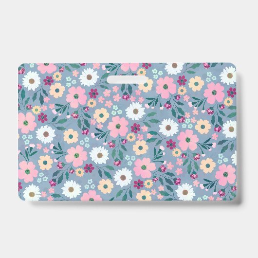 Hübsch Blau-Rosa-Blume Botanisch Ausweis (Vorderseite)