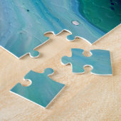 Hübsch Blau Türkis Abstraktes Fluid Art Puzzle (Seite)