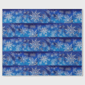 Hübsch Blau und Kristallweiße Schneeflocken - Gesc Geschenkpapier (Flach)