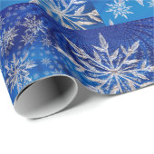 Hübsch Blau und Kristallweiße Schneeflocken - Gesc Geschenkpapier (Rolleneckpunkt)