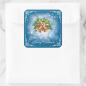 Hübsch Blau und Weiß frohe Weihnachten Quadratischer Aufkleber (Tasche)