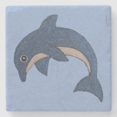 Hübsch Blau-Weiß Jumping Dolphin Cool Swirl Auge Steinuntersetzer (Vorderseite)