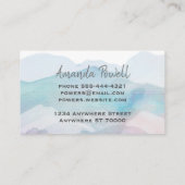 hübsch blaue Aquarellfarbe abstrakt künstlerisch Visitenkarte (Rückseite)