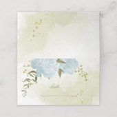 hübsch blaue blühende grüne Blätter Platzkarte (Außenseite Aufgefaltet)