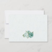 hübsch blaue blühende grüne Blätter RSVP Karte (Rückseite)