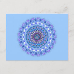 Hübsch-blaue Kaleidoskop Mandala-Postkarte Postkarte