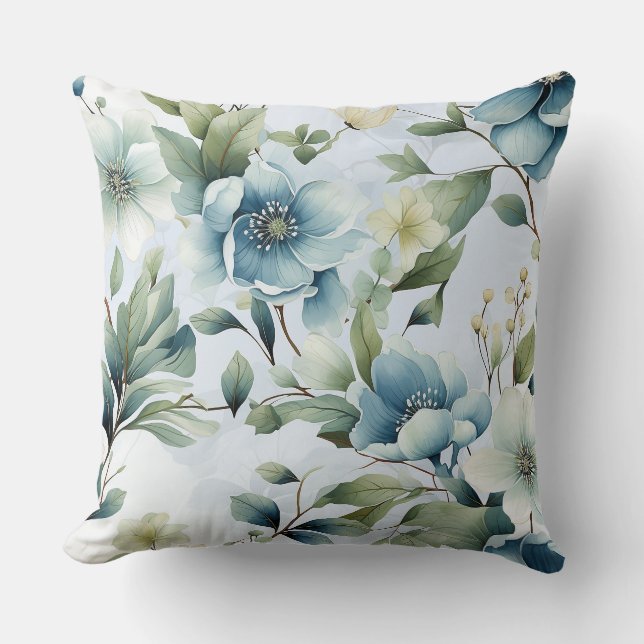 Hübsch Blauer Blütenblätterpilz Kissen (Vorderseite)