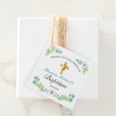 Hübsch Blauer Blütengoldkreuz Kindertaufen Geschenkanhänger (Beispiel)