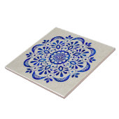 Hübsch Blauer Flor Mandala Keramik Tile. Fliese (Seite)